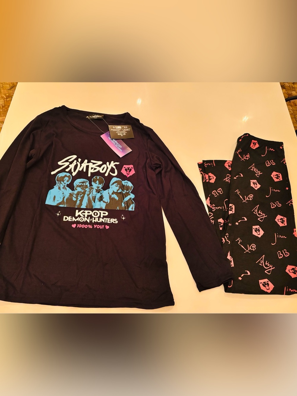 Kpop Demon Hunters Saja Long Sleeve Kids Pajama set
